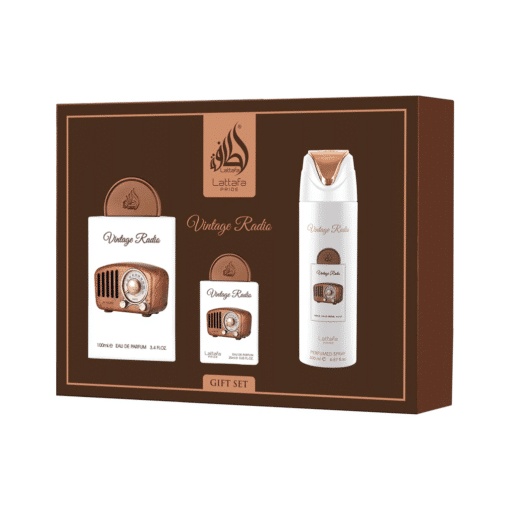 Lattafa Vintage Radio Giftset - EdP 100 ml + EdP 20 ml + Bodyspray 200 ml